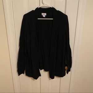 Open Front Black Cardigan